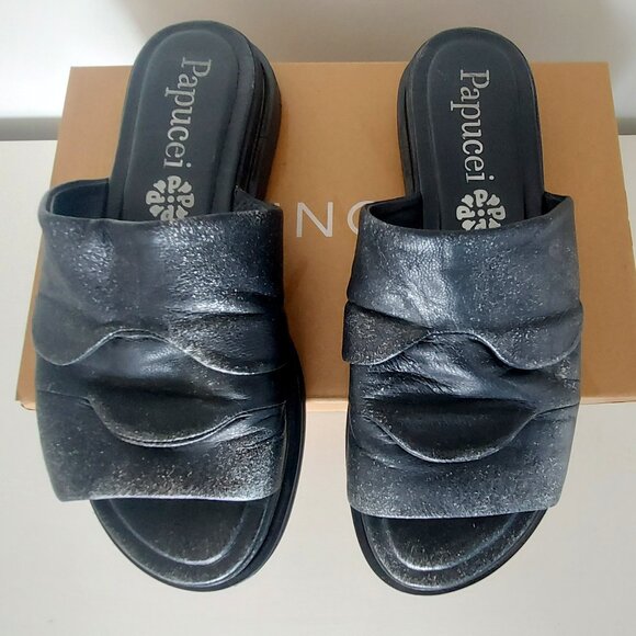 Papucei Slip-On Leather Slides - Size 38 (US 7.5/8) - Picture 4 of 6